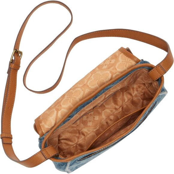 Lana Denim Crossbody Bag Women Cotton Polyester Adjustable Magnetic Closure - Picture 3 of 3